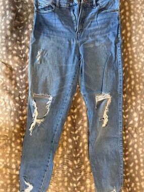 Celebrity Pink Distressed Blue Skinny Jeans